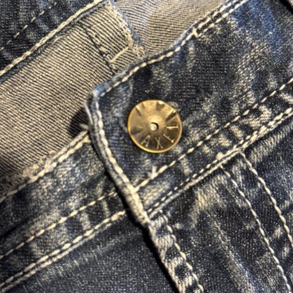 TK Axel Jeans Mens 38x30 Blue Slim Bootcut Y2K Style Embroidered Pockets Denim P - Picture 5 of 6